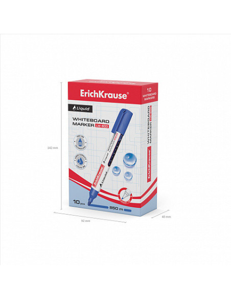 ROTULADOR PIZARRA BLANCA CON TINTA LÍQUIDA LIQUID LW-600, TINTA COLOR AZUL ERICH KRAUSE 48775