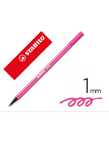 ROTULADOR PREMIUM CON PUNTA DE FIBRA BISELADA PEN 68 MAX COLOR ROSA STABILO 768/56