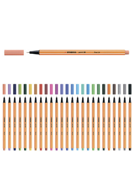 ROTULADOR PUNTA FINA POINT 88 0.4MM ALBARICOQUE STABILO 88/26