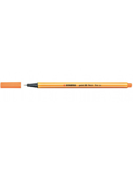 ROTULADOR PUNTA FINA POINT 88 0.4MM NARANJA NEON STABILO 88/054