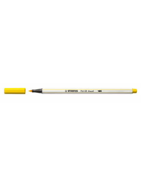 ROTULADOR PUNTA FIBRA PINCEL PEN 68 BRUSH AMARILLO STABILO 568/44