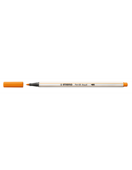 ROTULADOR PUNTA FIBRA PINCEL PEN 68 BRUSH NARANJA STABILO 568/54
