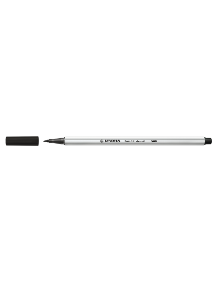 ROTULADOR STABILO PUNTA FIBRA PINCEL PEN 68 BRUSH NEGRO STABILO 568/46