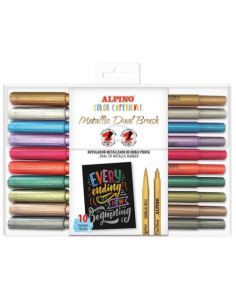 ESTUCHE 10 ROTULADORES METALLIC DUAL BRUSH LETTERING ALPINO AR001091