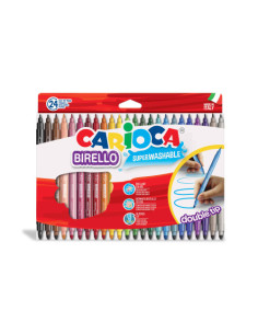 CAJA 24 ROTULADORES COLORES DOBLE PUNTA BIRELLO CARIOCA 41521