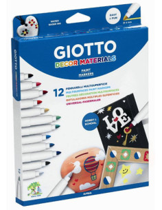 ESTUCHE 12 ROTULADORES DECOR MATERIALS GIOTTO F45340000
