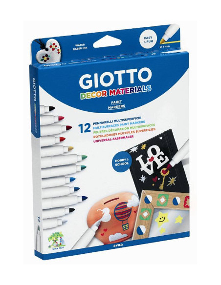 ESTUCHE 12 ROTULADORES DECOR MATERIALS GIOTTO F45340000