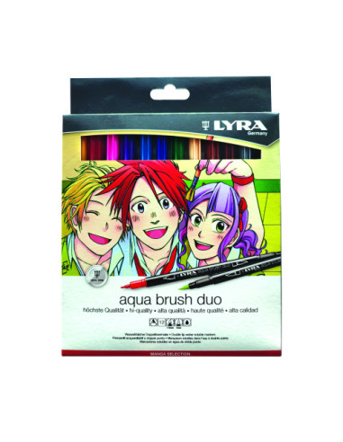 ESTUCHE 12 ROTULADORES DIBUJOS MANGA AQUA BRUSH DUO MANGA LYRA L6521121