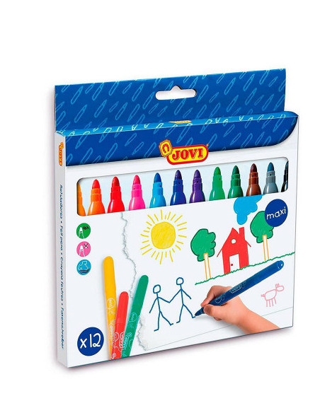 ESTUCHE 12 ROTULADORES MAXI COLORES SURTIDOS JOVI 1712