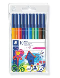 ESTUCHE 10 ROTULADORES NORIS CLUB PUNTA FIBRA SIMETRICA SURTIDOS STAEDTLER 326 C10
