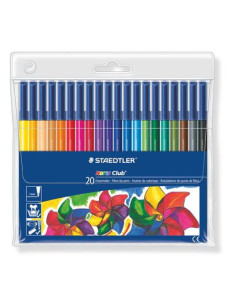 ESTUCHE 20 ROTULADORES NORIS CLUB PUNTA FIBRA SIMETRICA SURTIDOS STAEDTLER 326 C20
