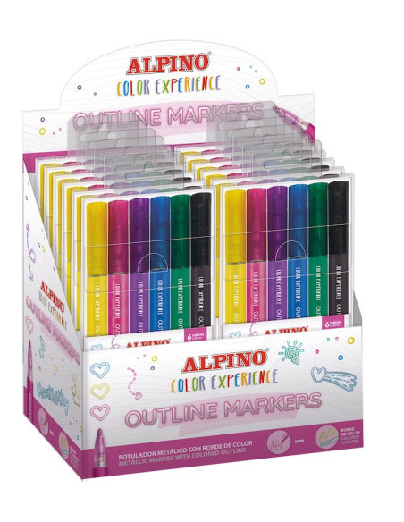 ROTULADORES OUTLINE MARKERS ALPINO COLOR EXPERIENCE 6 COLORES AR001044
