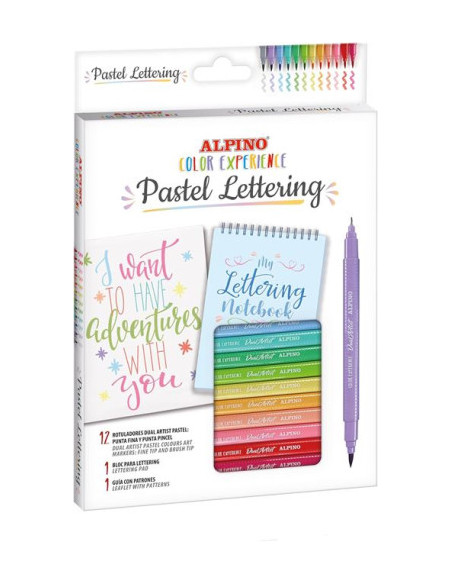 ROTULADORES PASTEL LETTERING KIT ALPINO AR001093 ESTUCHE 12