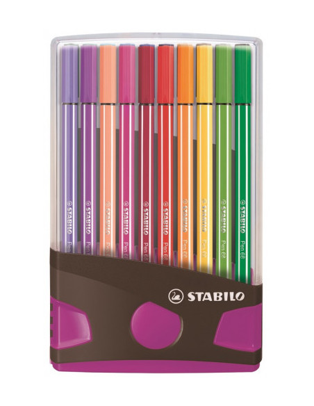 CAJA 20 ROTULADORES PEN 68 COLORPARADE PUNTA 1 MM ANTRACITA/ROSA STABILO 6820-04-03