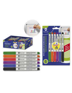 ROTULADORES PIZARRA BLANCA BLISTER 6 COLORES BISMARK 328355 2