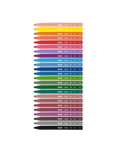 ROTULADORES PUNTA CÓNICA BASE AGUA MILAN...