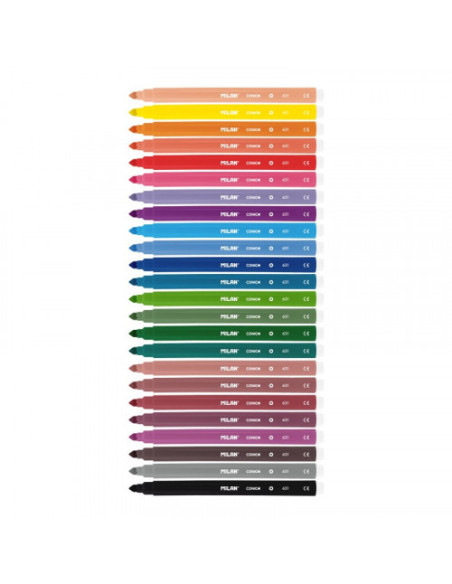 ROTULADORES PUNTA CÓNICA BASE AGUA MILAN 0612324 CAJA 24 UD