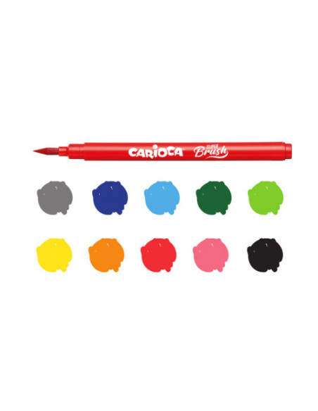 ROTULADORES SUPER BRUSH CARIOCA CAJA 10 42937