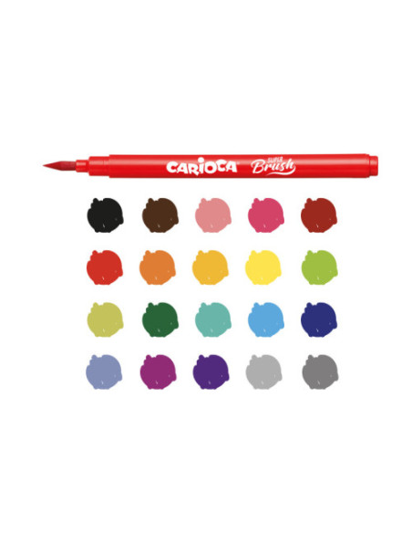 ROTULADORES SUPER BRUSH CARIOCA CARIOCA 42968 CAJA 20 UD