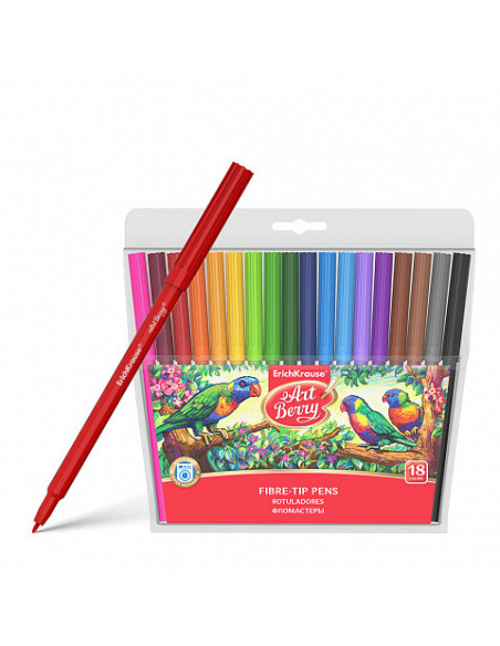 CAJA 18 ROTULADORES SUPER LAVABLES COLORES SURTIDOS ARTBERRY 33051