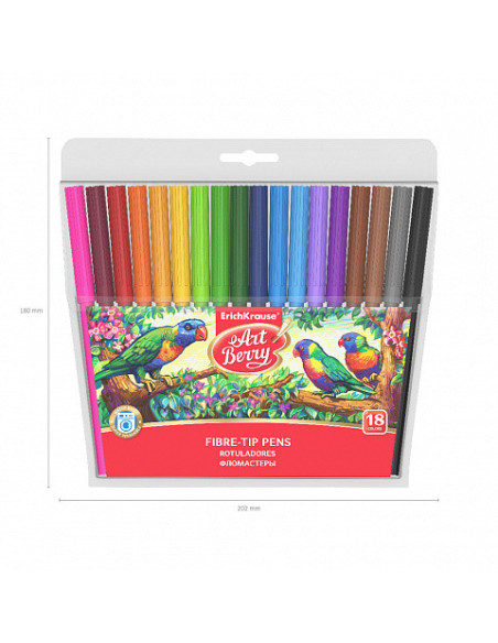 ROTULADORES SUPER LAVABLES COLORES SURTIDOS CAJA 18 ARTBERRY 33051