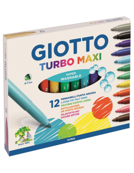 ESTUCHE 12 ROTULADORES TURBO MAXI GIOTTO F454000