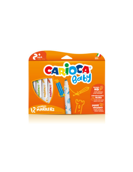 CAJA 12 ROTULADORES VALOROUS MARKER CARIOCA BABY 42814