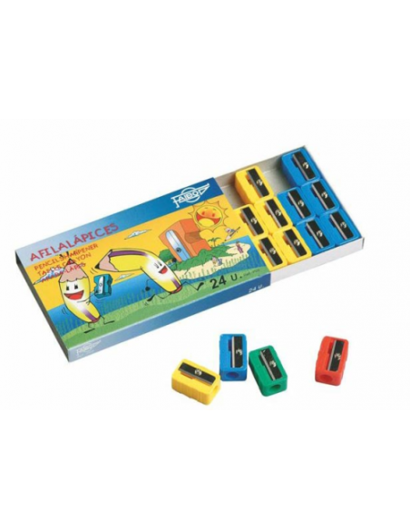 SACAPUNTAS DE PLASTICO SIMPLE CON FORMA RECTANCULAR 100% RECICLABLE FAIBO P02