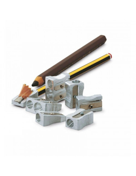 SACAPUNTAS METALICO DOBLE CON FORMA DE CUÑA 100% RECICLABLE FAIBO 2003