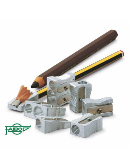 SACAPUNTAS METALICO SIMPLE CON FORMA DE CUÑA 100% RECICLABLE FAIBO 2001