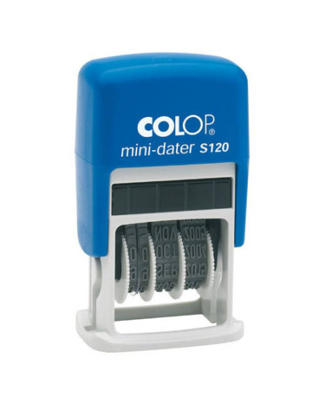 SELLO DE ENTINAJE S 120 4MM ESPAÑOL AZUL/NEGRA COLOP 104691