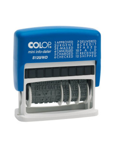SELLO DE ENTINAJE S 120/WD FORMULA/FECHA 4MM ESPAÑOL AZUL/NEGRA COLOP 105001