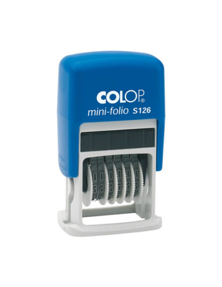 SELLO DE ENTINAJE S 126 NUMERADOR 4MM AZUL/NEGRA COLOP 104941