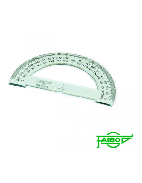 SEMICIRCULO TRANSPARENTE EN PLASTICO INYECTADO GRADUADO Y BISELADO 15 CM. FAIBO 216