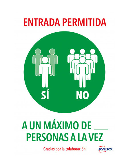 SEÑALES ADHESIVOS PREIMPRESO  "ENTRADA PERMITIDA" SOBRE DE 2 HOJAS EN A4 AVERY AV_KITCOVID6_ES SEÑALES ADHESIVOS PREIMPRESO  "ENTRADA PERMITIDA" SOBRE DE 2 HOJAS EN A4 AVERY AV_KITCOVID6_ES