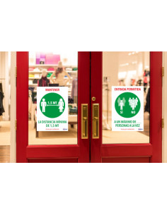 SEÑALES ADHESIVOS PREIMPRESO  "ENTRADA PERMITIDA" SOBRE DE 2 HOJAS EN A4 AVERY AV_KITCOVID6_ES 2