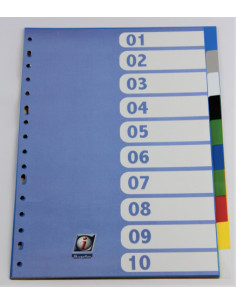 SEPARADOR FORMATO FOLIO PVC MULTITALADRO 10 PESTAÑAS OPACO IBERPLAS 717OM