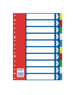 SEPARADORES POLIPROPILENO 10 POSICIONES 5 COLORES A4 225X300 DOHE 90458