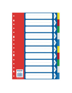 SEPARADORES POLIPROPILENO 10 POSICIONES 5 COLORES FOLIO 227X315 DOHE 90453