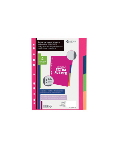 JUEGO SEPARADORES POLIPROPILENO EXTRA FUERTE 6 POSICIONES CARCHIVO 49050699