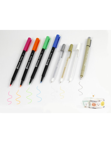 SET  LIBRETA BULLET SOFT +  ROTULADORES PINCEL...