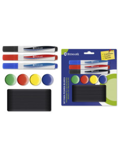 SET 3 ROTULADORES PIZARRA+4 IMANES+BORRADOR BISMARK 329311