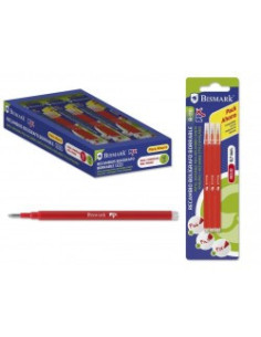 SET 3 UNIDADES RECAMBIO BOLIGRAFO BORRABLE ROJO BISMARK 327534