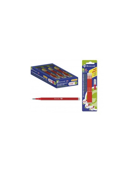SET 3 UNIDADES RECAMBIO BOLIGRAFO BORRABLE ROJO BISMARK 327534