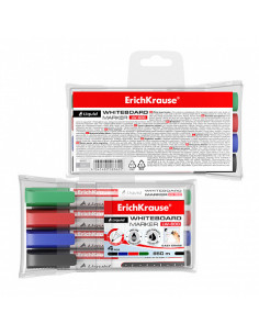 SET 4 MARCADORES PIZARRA BLANCA CON TINTA LÍQUIDA LW-600 NEGRO 2
