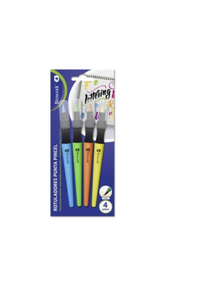 SET 4 ROTULADORES LETTERING PUNTA PINCEL BISMARK 328354