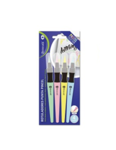 SET 4 ROTULADORES LETTERING PUNTA PINCEL PASTEL BISMARK 329575