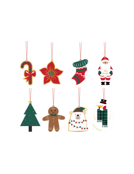 SET 4 TARJETAS COLGANTES ADORNOS NAVIDAD BISMARK 331672