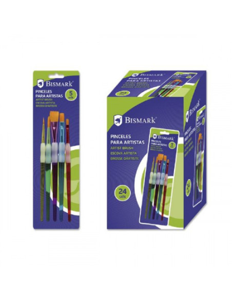 SET 5 PINCELES ARTISTICOS C/ ANTIDESLIZANTE BISMARK 326169