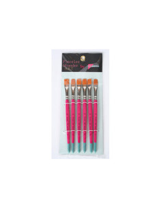 SET 6 PINCELES Nº.12 PELO SINT/MANGO CORTO/PLANO WONDER ART BY PRYSE 6110012